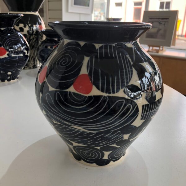 Earthenware Vase Blue and Red, Large. (SS27)