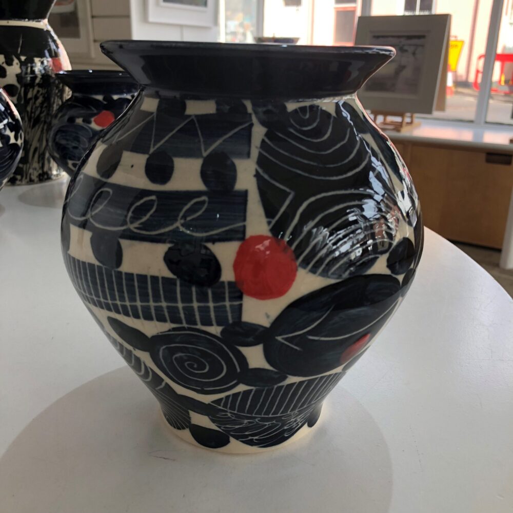 Earthenware Vase Blue and Red, Large. (SS27) - Image 2