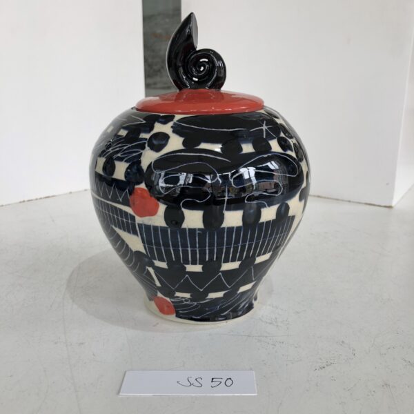 SS50 Red Lidded Jar