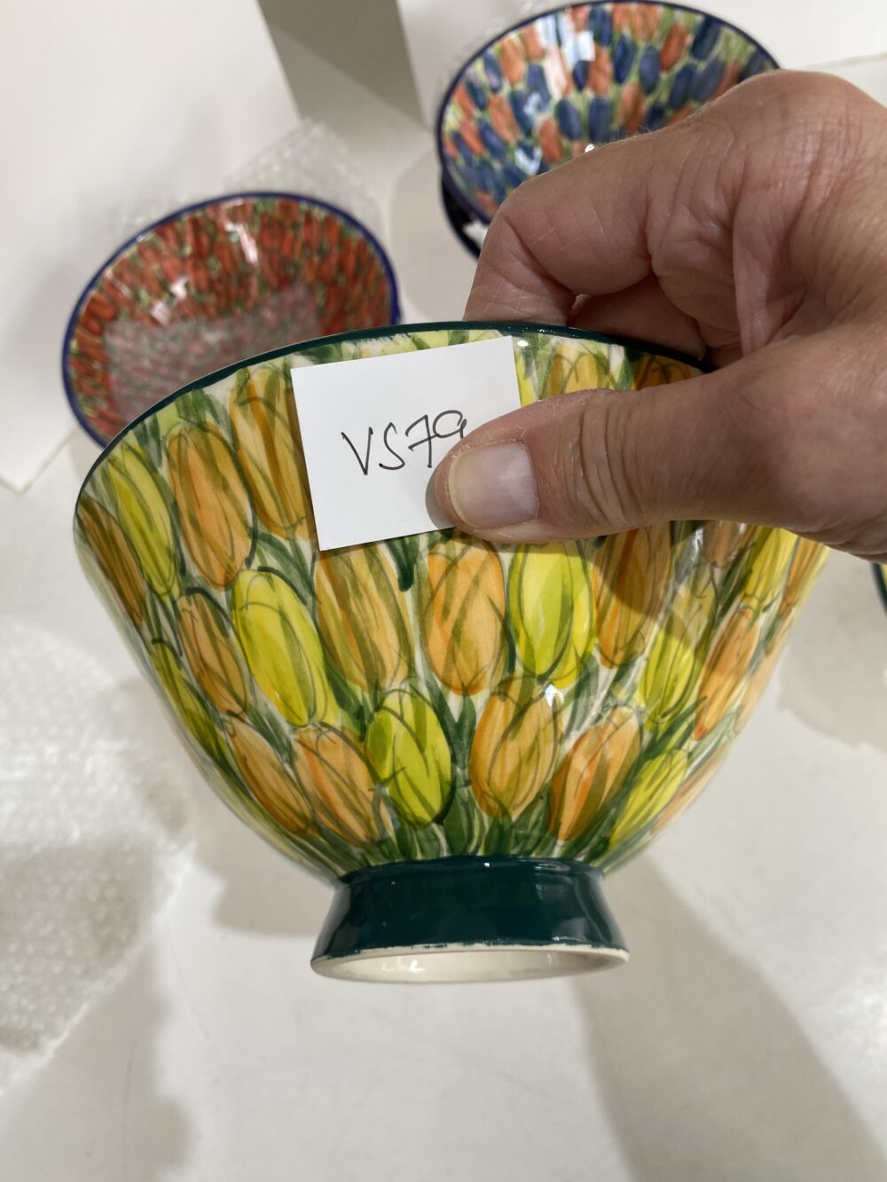 8" Bowl Sml. Yellow/Orange Tulips (VS79) - Image 3