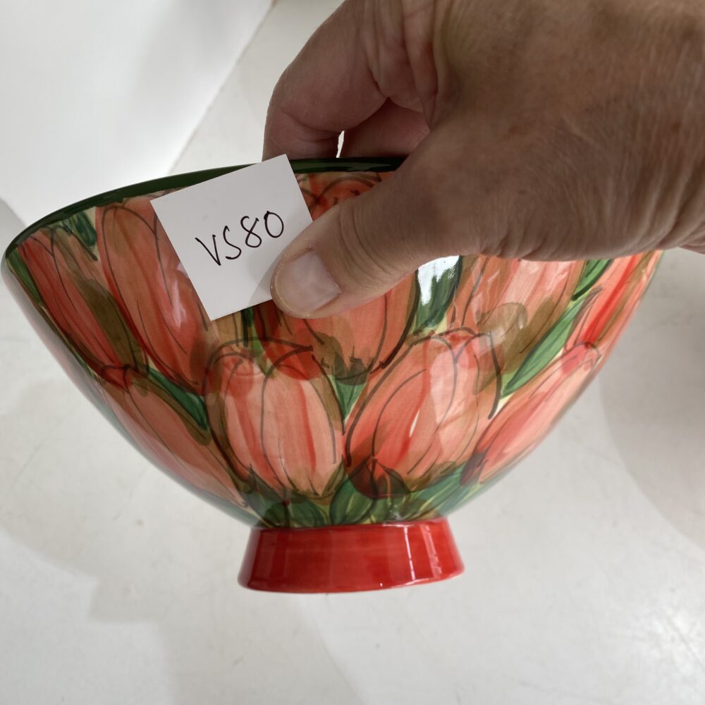 10" Bowl Tulips Red (VS80) - Image 2