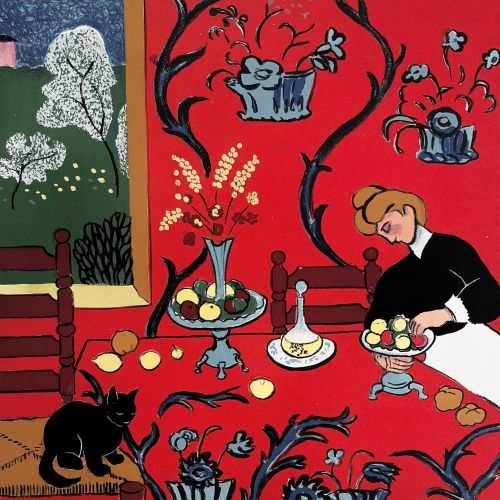 Matisse's Cat - Harmony in Red